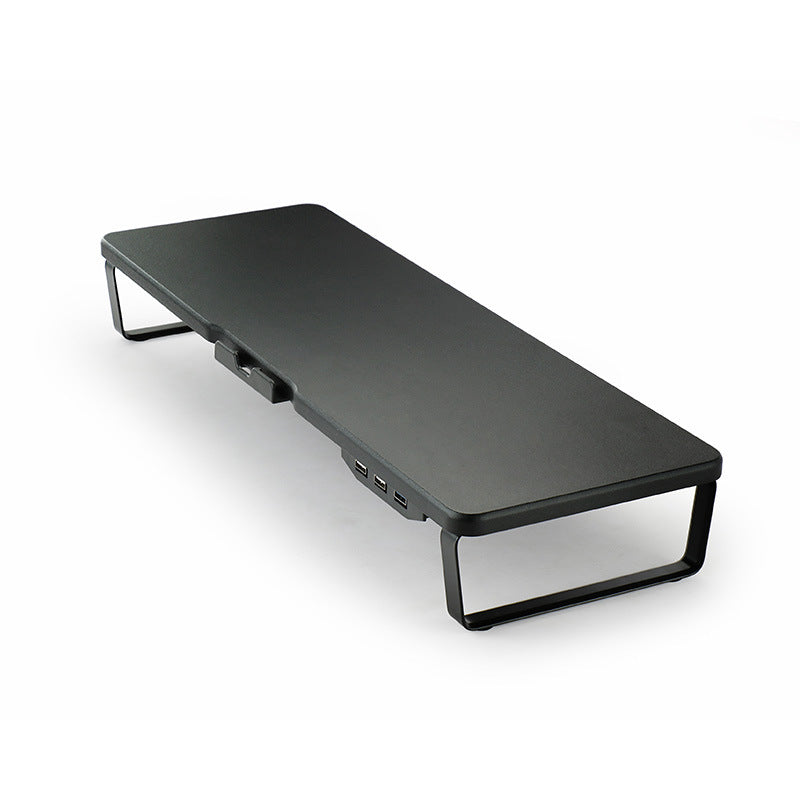 Ergonomischer Monitorständer mit 3 USB-Anschlüssen, Laptopständer, Bildschirmerhöhung, Desktop-Laptopständer mit Handyhalterung 